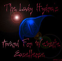 Lady Hydra's Award for Website Excellence